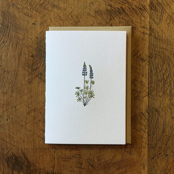 Lupine Wildflower Letterpress Card