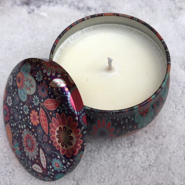 Soy Candle in Colorful Tin