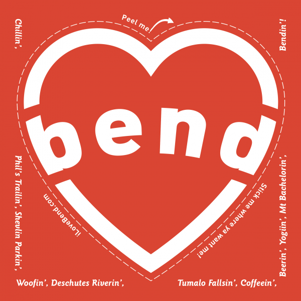 i love bend heart sticker