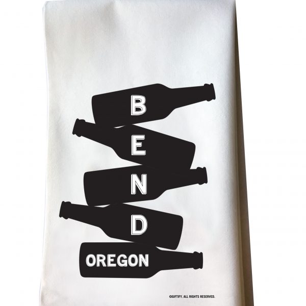 Bend Beer Bottle Stack Cotton Flour Sack Tea Towel