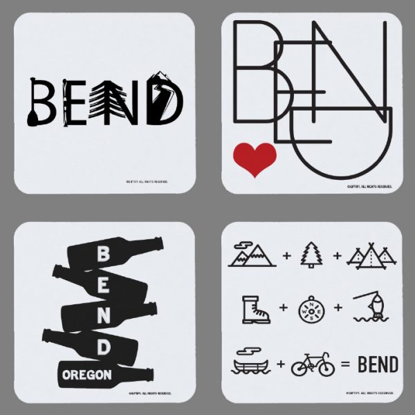 Bend Assorted Coasters – set of 4
