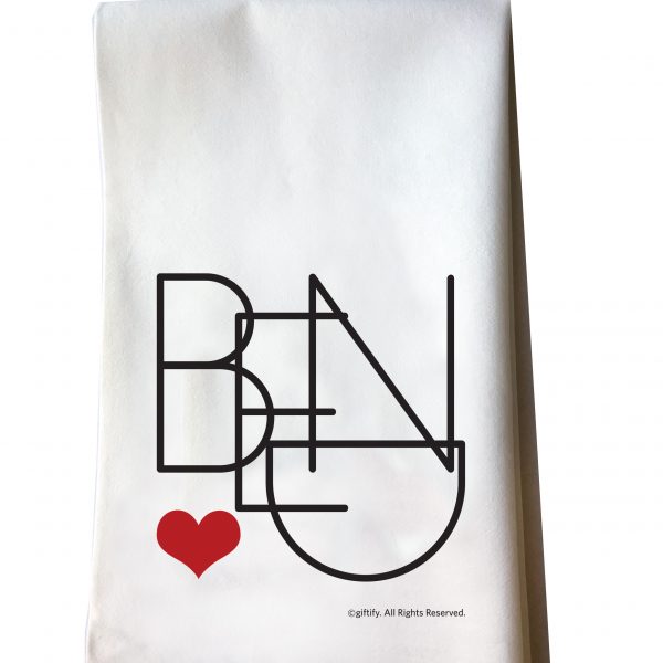 Bend Heart Cotton Flour Sack Tea Towel