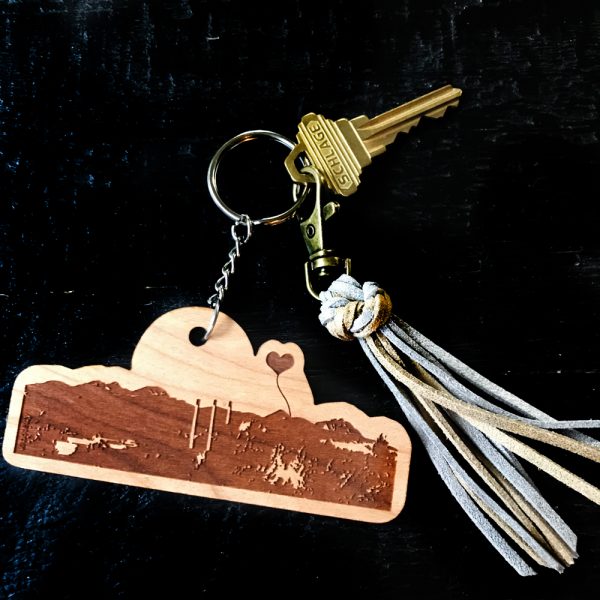 Bend Oregon Wooden Key Chain