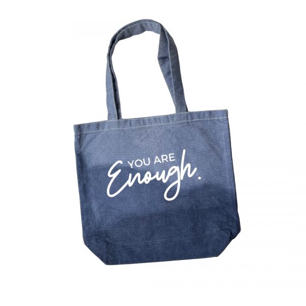 You Are Enough Dip Dye Tote Bag Blue