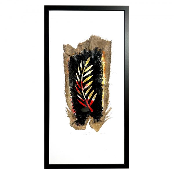 Palm Leaf On Palm Bark – Framed Painting